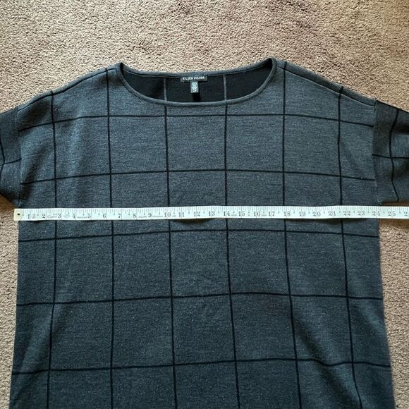 Eileen Fisher Windowpane Extra Fine Merino Wool Top - Picture 5 of 7